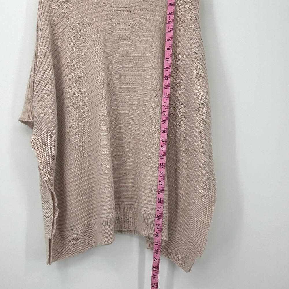 Hayden Los Angeles Women Blush Pink Ribbed Knit Poncho Sweater Oversized M/L - Picture 6 of 6